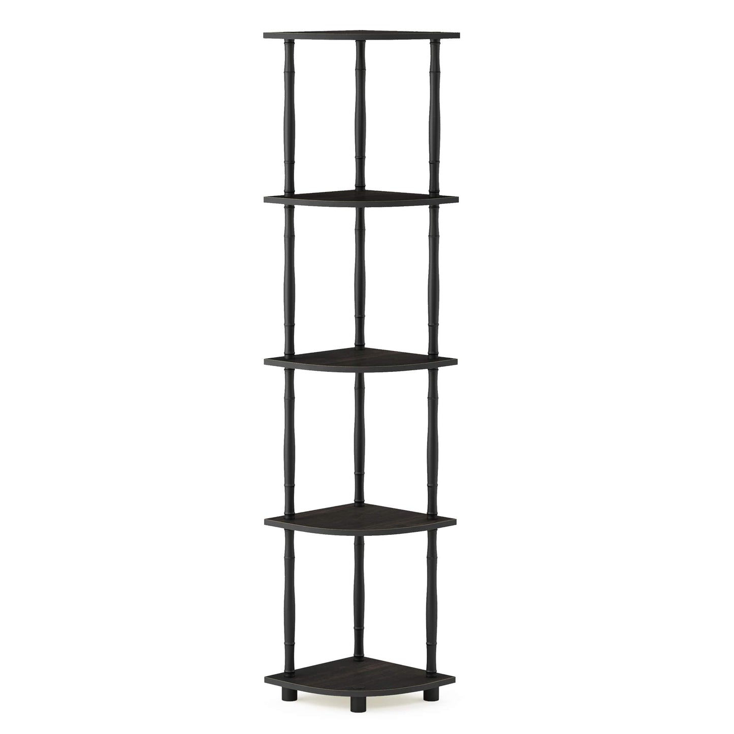 Furinno Toolless Shelves, Wood, Espresso/Black, one size 5-Tier