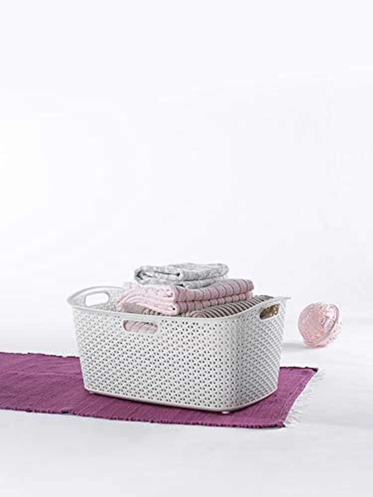 Curver 00745-885-00 "My Style" Clothes Basket, Cream, 60 x 39 x 28 cm White 47L Basket Single