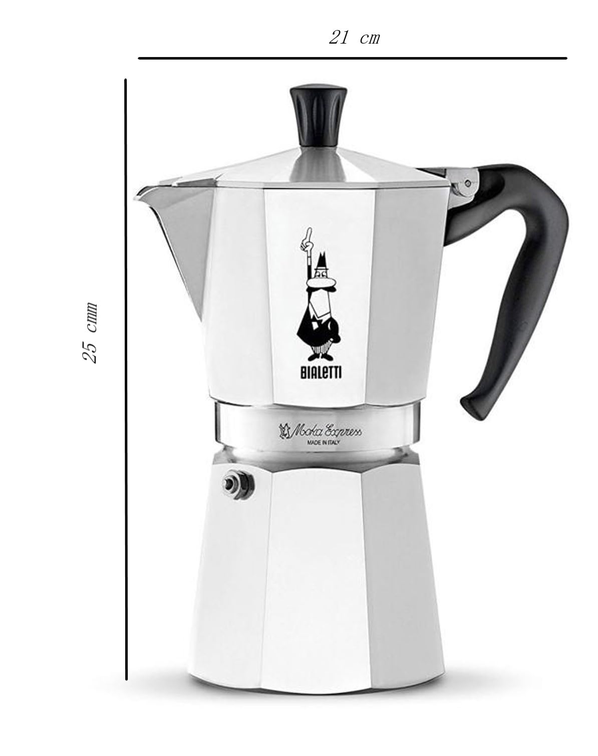 Bialetti Moka Express Aluminium Stovetop Coffee Maker (9 Cup), 420ml, Silver. 9 Cups