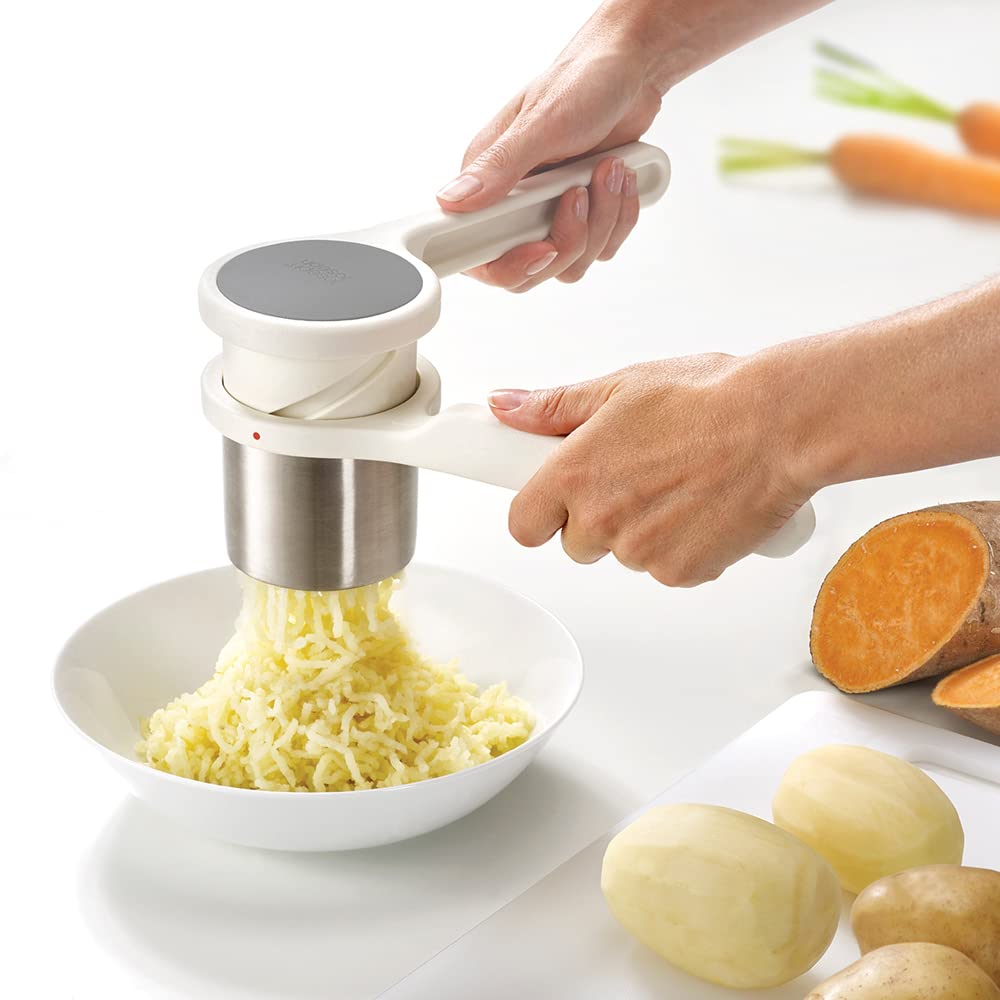 Joseph Joseph Helix Potato Ricer, Mashed and Vegetable Purees, BPA free, Stainless Steel, White/Grey Single