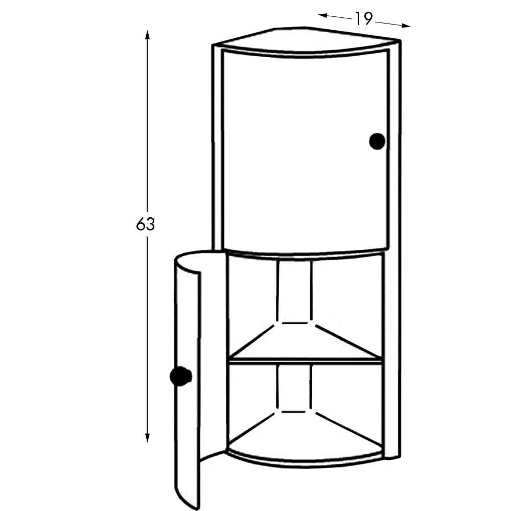 TATAY Horizontal Cabinet, Polypropylene, White, One Size Corner