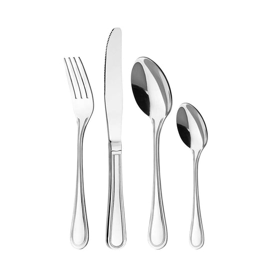 Cutlery Set for 6 People, 24 Pieces - Otto Koning Frankfurt- Stainless Steel Flatware Set, Mirror Polished. Silverware Set with Spoon Knife and Fork. Classic & Simple Design Set 24 Pieces