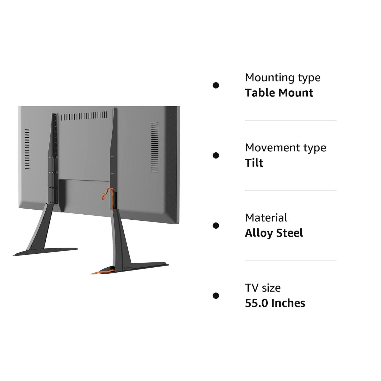 Hemudu Universal Table Top TV Stand Base VESA Pedestal Mount TV Legs for 27 inch to 55 inch LCD LED Plasma Flat Screen TVs with Cable Management and Height Adjustment tv Legs,Holds up to 57kgs