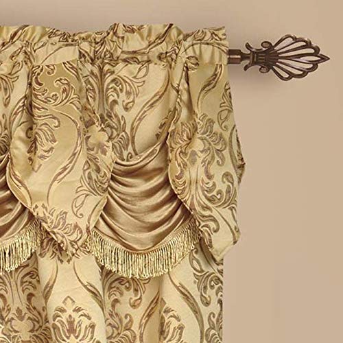 Elegant Comfort Penelopie Jacquard Look Curtain Panels, 54 by 84-Inch, Gold, Set of 2 54 x 84"