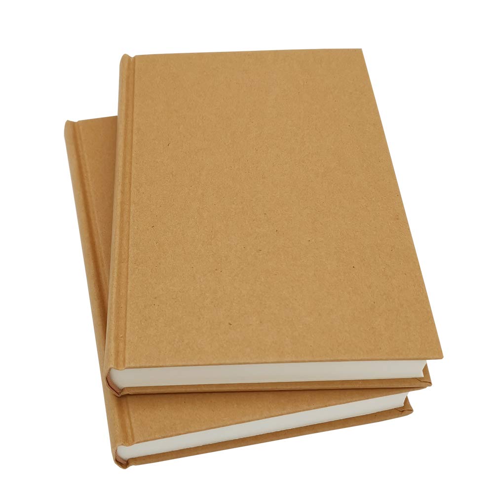 5.5x8.25 Sketch Book, Pack of 2, 240 Sheets (100gsm), Hardcover Bound Sketch Notebook, 120 Sheets Each, Acid-Free Blank Drawing Paper, Ideal for Kids and Adults, Kraft Cover A5