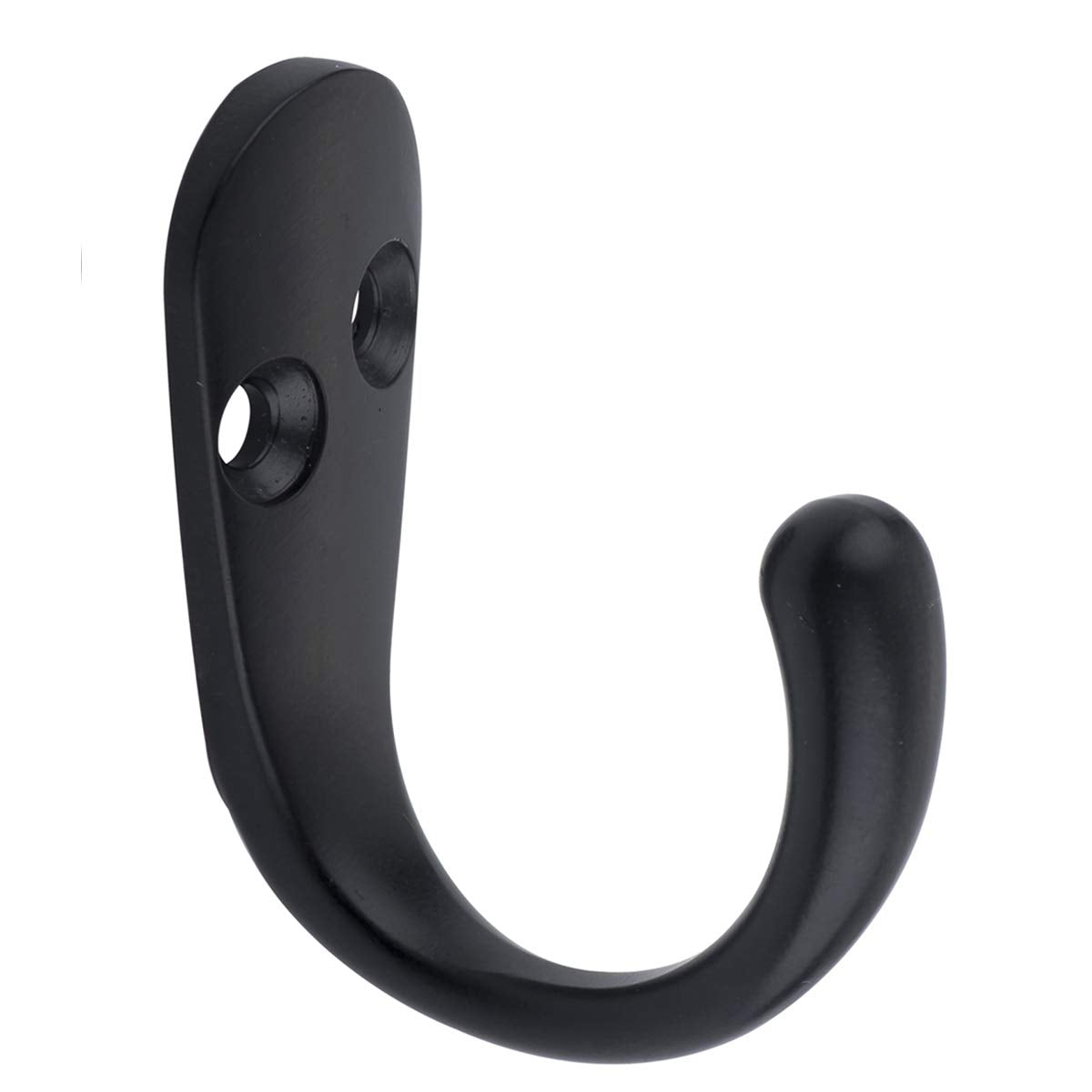 Amazon Basics AB4800-FB-5 Robe Hook, Flat Black Matt Black Single Prong