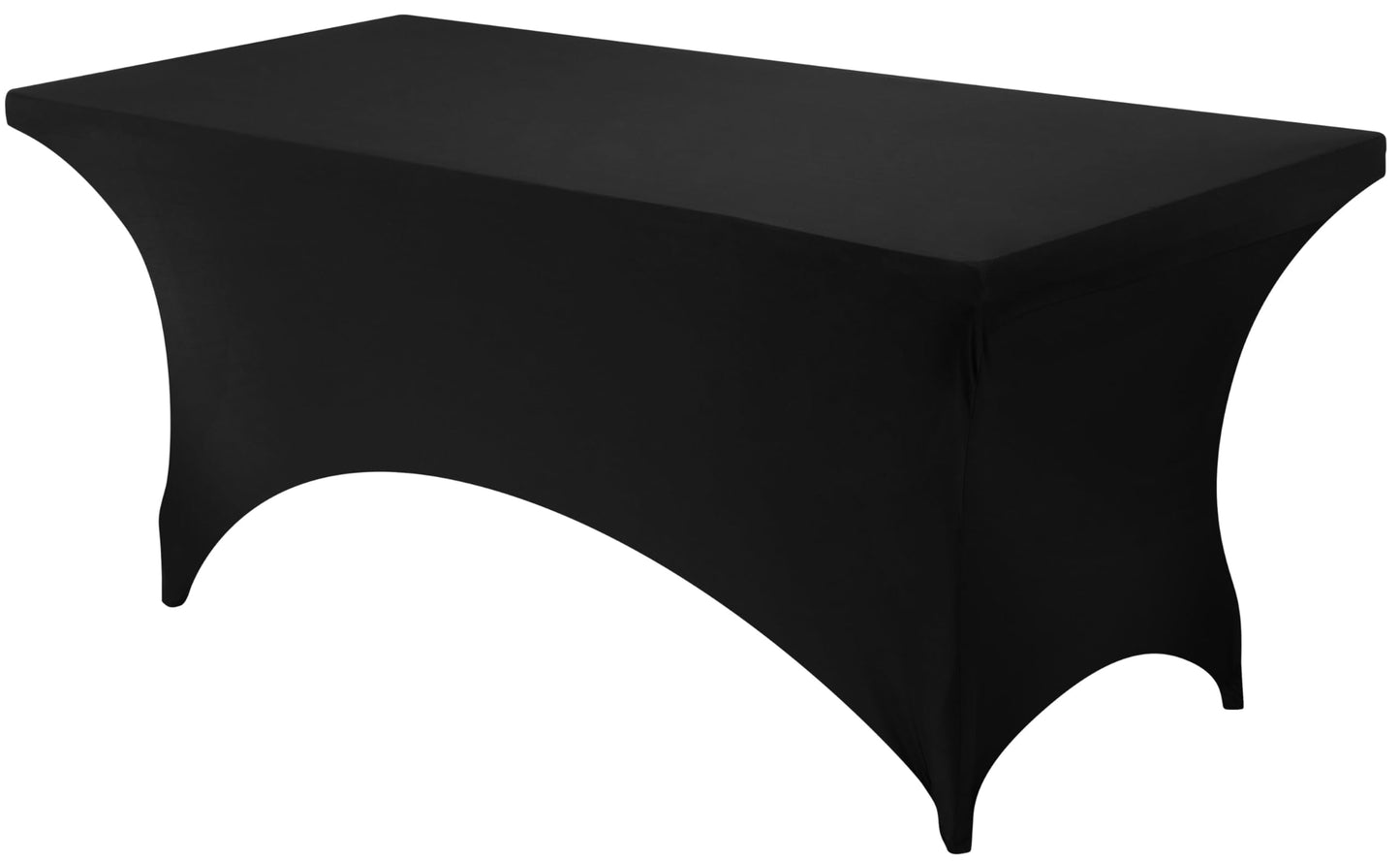 Utopia Kitchen Spandex Table Cloth 1 Pack [6FT, Black] Tight, Fitted, Washable and Wrinkle Resistant Stretch Rectangular Patio Table Cover for Event, Wedding, Banquet & Parties [183Lx76Wx76H] cm 6 feet