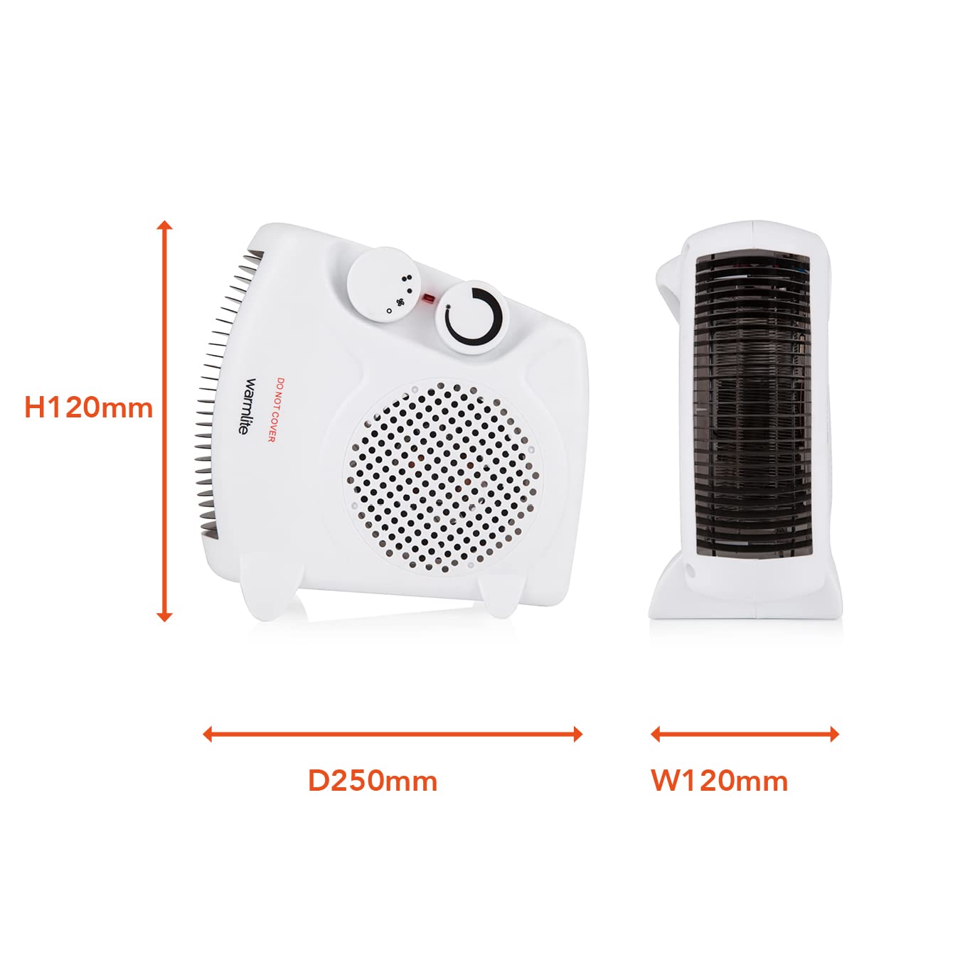 Warmlite WL44001 Thermo Fan Heater with 2 Heat Settings and Overheat Protection, 2000W, White Single