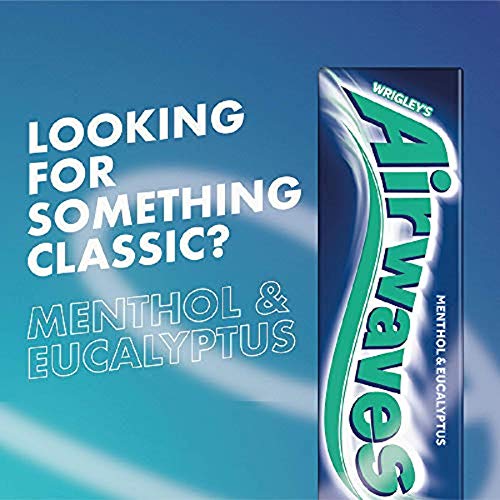 Airwaves Sugarfree Chewing Gum, with Menthol Freshness, 30 Packs of 10 Pieces. single Menthol & Eucalytptus 420 g (Pack of 1)