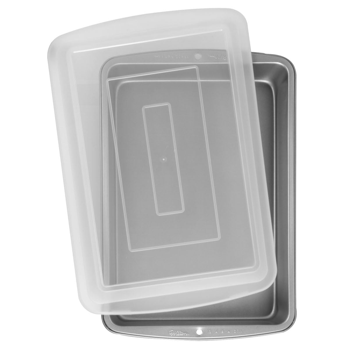 Wilton 2105-962 Rectangle Baking Tin, Recipe Right, Non Stick 33 x 22.8 x 5 cm (9 x 13in) , Silver Covered