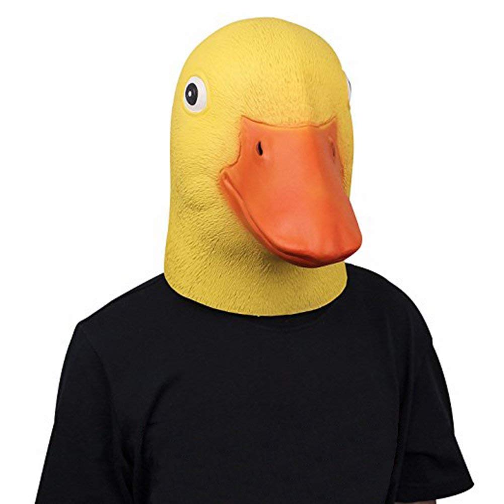 molezu Duck Mask Party Duck Head Mask Head Mask Latex Animal Mask Novelty Duck Light Mask Yellow Duck