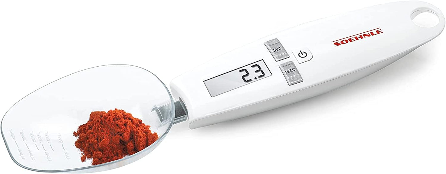 Soehnle Cooking Star digital kitchen scale with 0.1 g graduation and 500 g load capacity, spoon scale for the smallest quantities, precision scale for spices