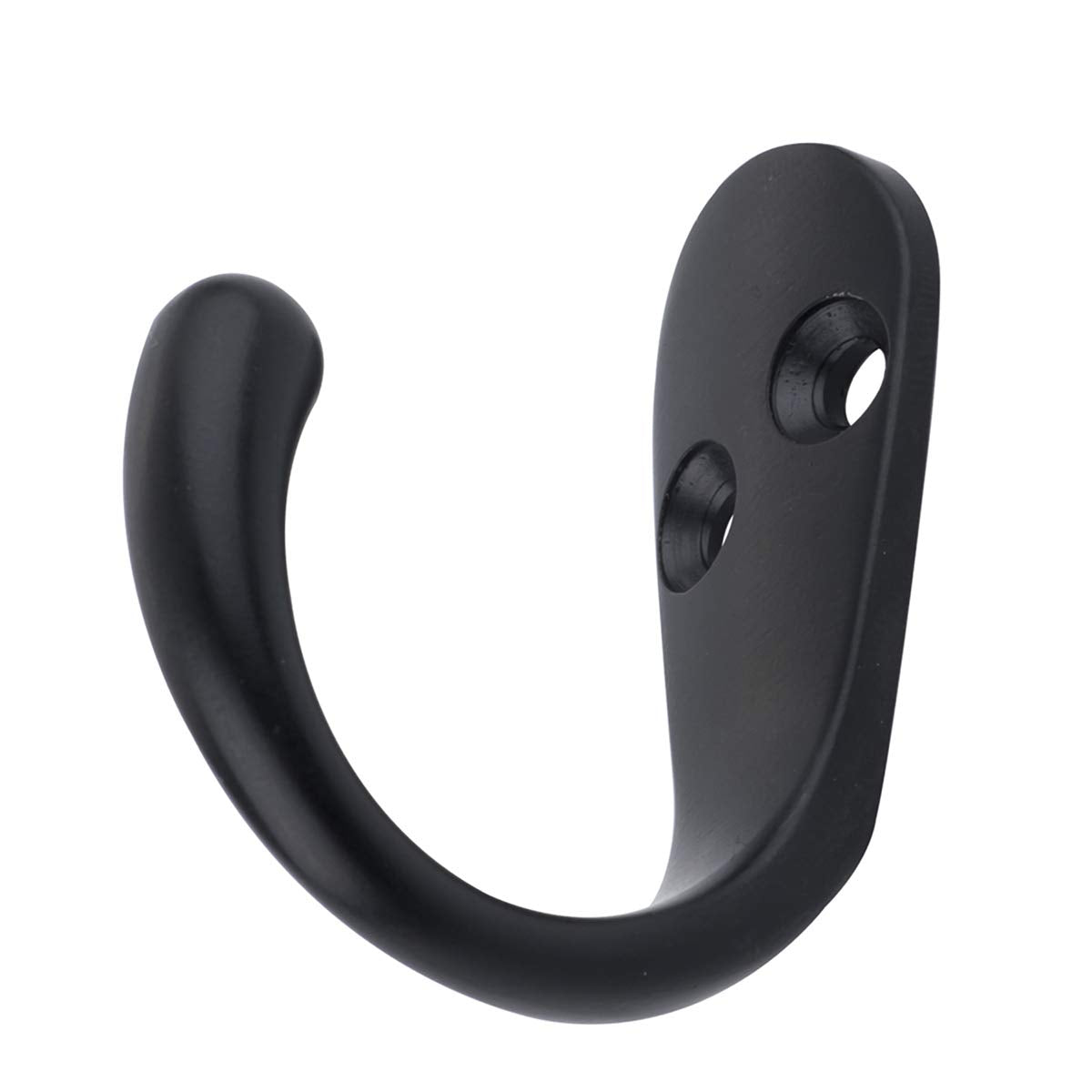 Amazon Basics AB4800-FB-5 Robe Hook, Flat Black Matt Black Single Prong