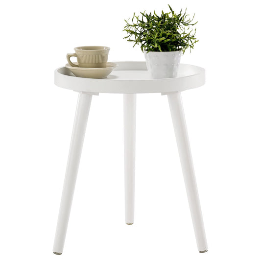 APICIZON White Side Table, Modern Coffee Tray End Table for Bedroom, Living room, Bedside Table Nightstand for Small Space, 38 x 45 cm