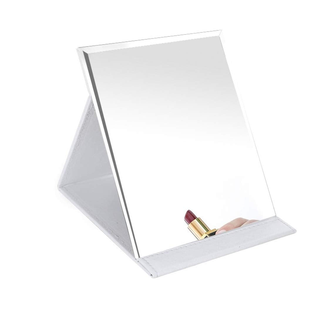 Zcooooool Mirror Large Portable Super HD Mirror Makeup Mirror Multi Stand Angle Hand Free/Handheld/Tabletop Foldable Mirror 10X7 Inch Super Large White