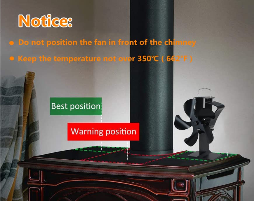 Tomersun 5 Blades Log Burner Fan for Wood Burning Stoves Wood Burning Stove Fans Heat Powered Stove Fan… Updated 5 Blades