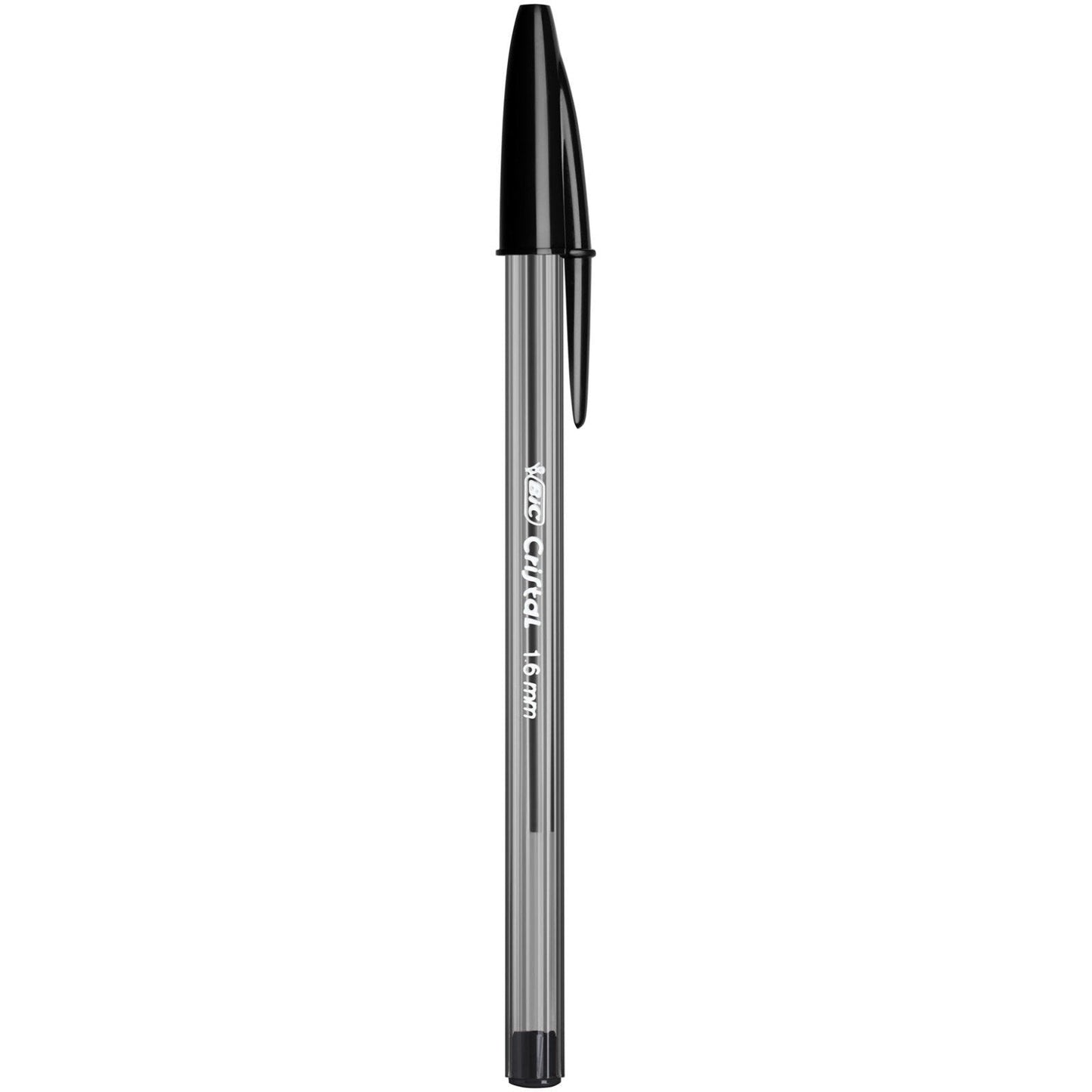 BIC Cristal Large Ballpoint Pens, Every-Day Biro Pens with Wide Point (1.6 mm), Ideal for School, Black Ink, Pack of 50 Single