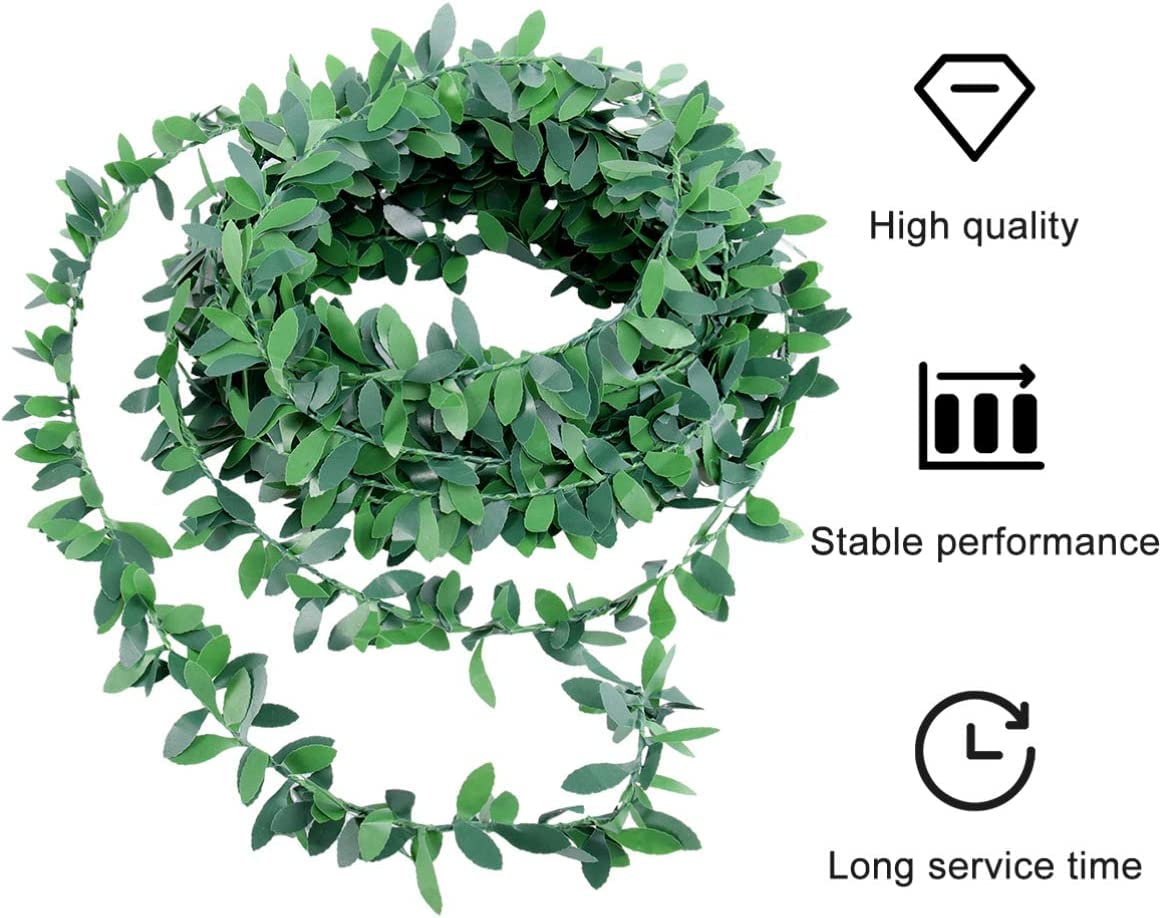 RUICK Artificial Ivy Garlands Green Leaves 7.5 M / 24.6Ft Realistic Fake Aesthetic Hangin Vines for Home Garden Accessories Wedding Party Wall Decor