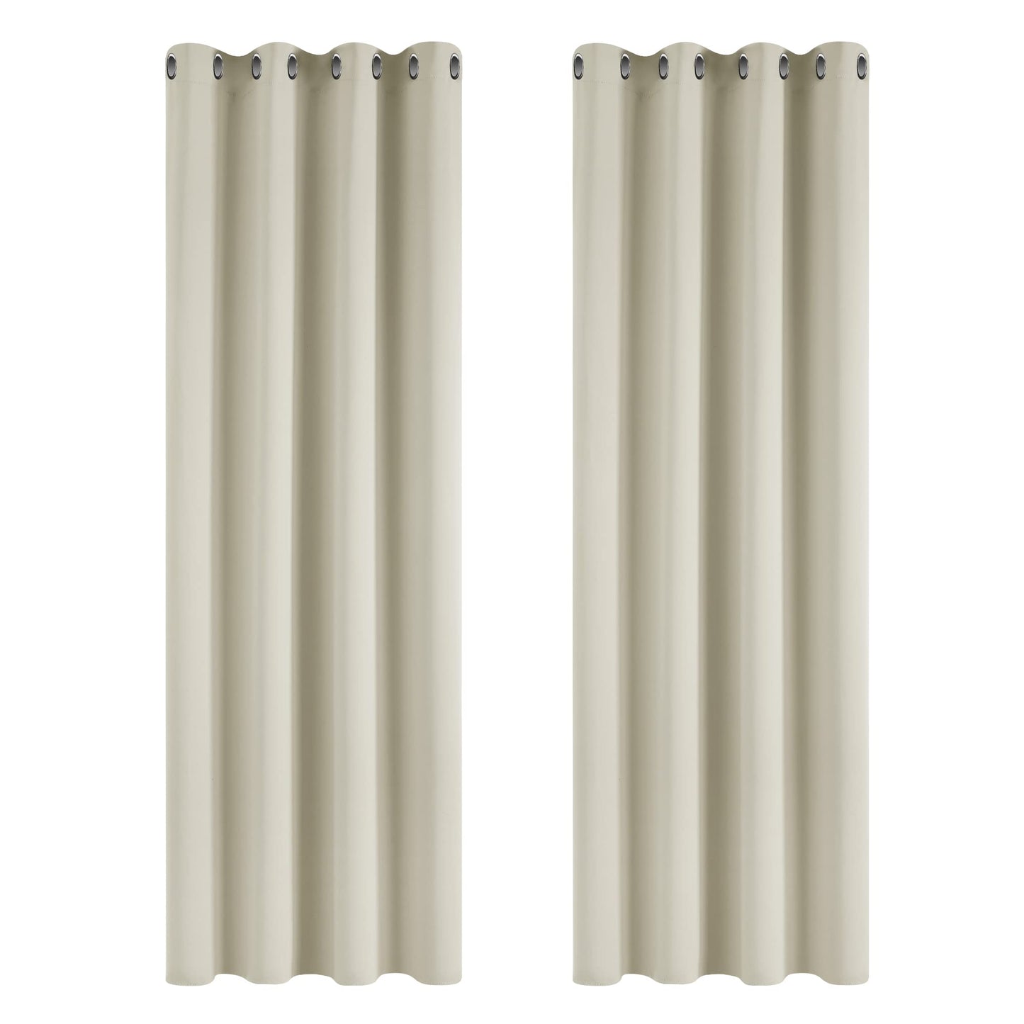 Deconovo Door Curtains 52x84 Inch Thermal Insulated Blackout Curtains Window Treatment Curtains Eyelet Blackout Curtains for Girls Room Light Beige 1 PAIR W52 x L84