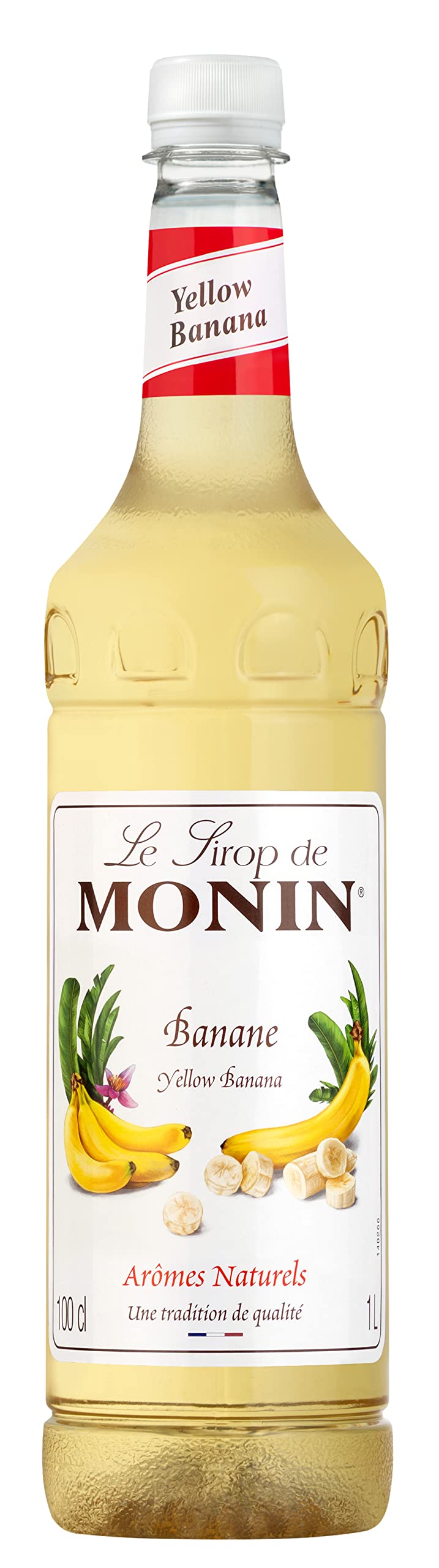 MONIN Premium Yellow Banana Syrup 1L for Cocktails and Mocktails. Vegan-Friendly, Allergen-Free, 100% Natural Flavours and Colourings. Pair with Caramel for Banoffee Syrup 1 l (Pack of 1)