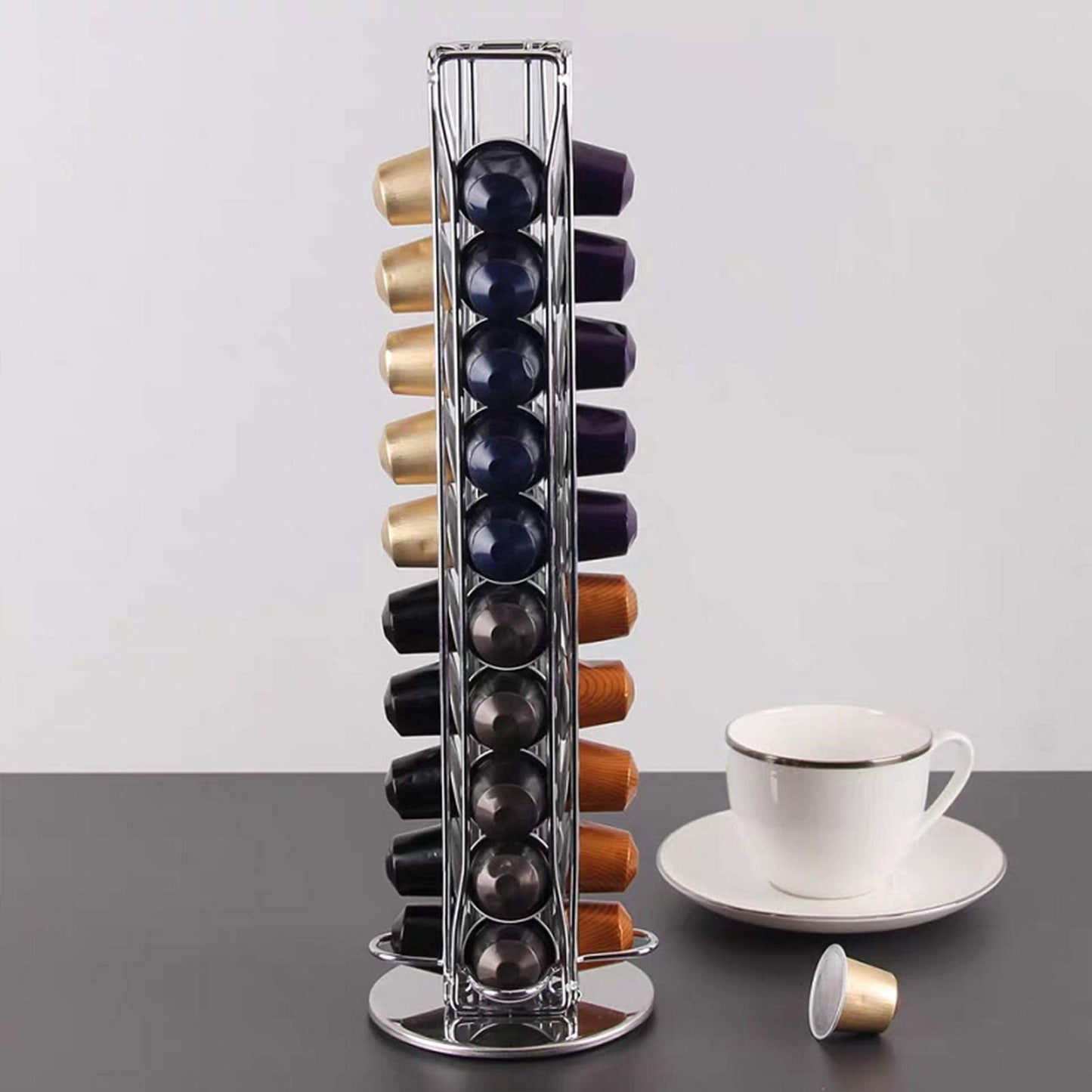 Coffee Pods Holder for Nespresso, Coffee Capsules Holder Stand, Nespresso Coffee Pod Storage Rack for 40 Pcs Capsules (not Included Coffee pods) compatible for Nespresso 40pcs