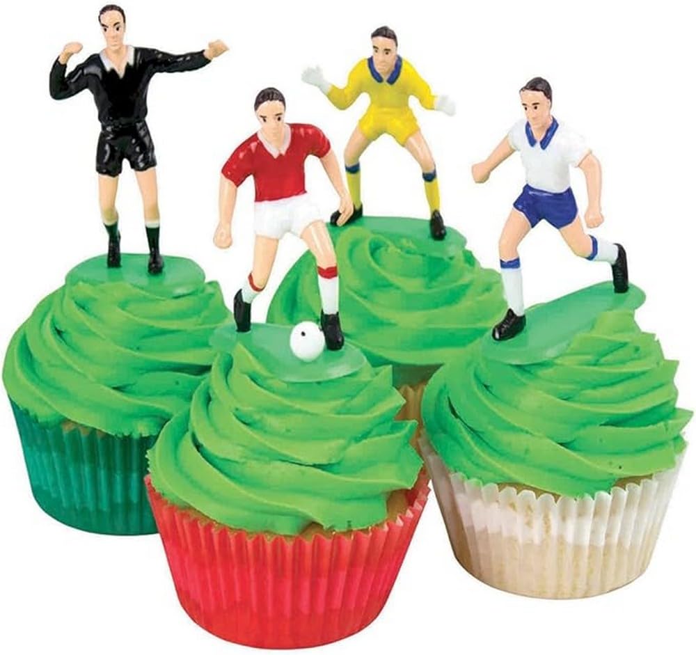 PME FS009 Football / Soccer Toppers for Cake and Cupcakes Set of 9, 10 x 4 x 6.3 cm, Multi-colour