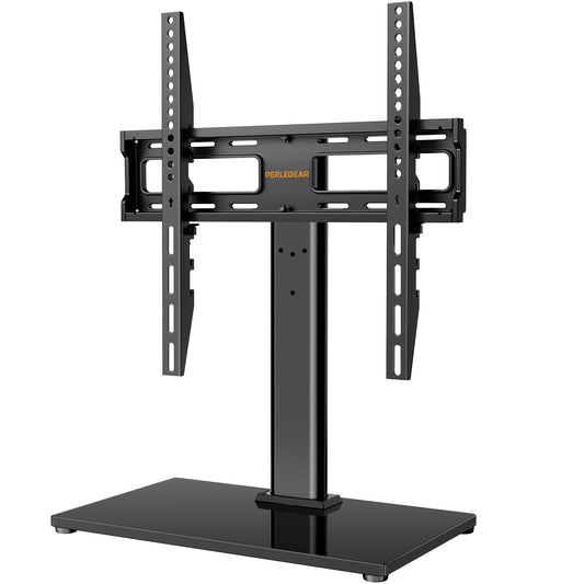 Universal Swivel TV Stand - Table Top TV Stand for 32-60 inch LCD LED TVs - Height Adjustable TV Base Stand with Tempered Glass Base & Wire Management, Holds 40 KG & Max.VESA 400x400mm