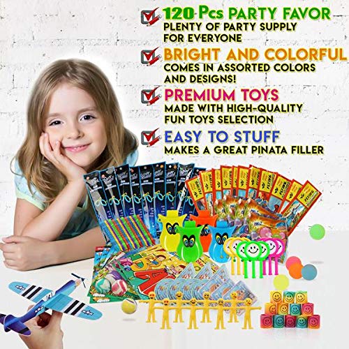 THE TWIDDLERS - 120 Premium Assorted Party Bag Fillers for Kids - Goodie Loot Bag Pinata Fillers, Birthday Party Gift Favours, Classroom Rewards, Game Prizes for Boys & Girls