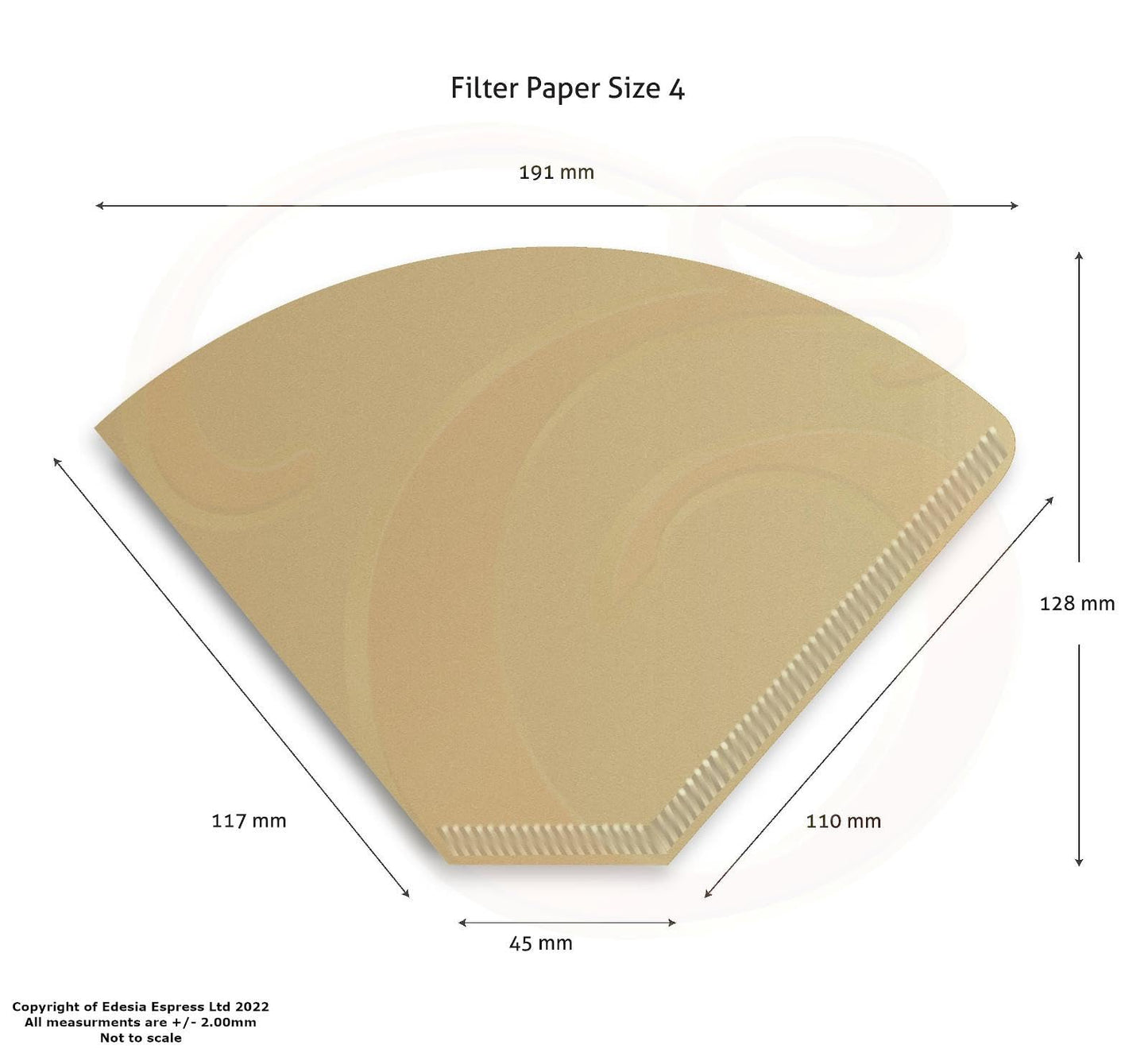 300 Size 4 Coffee Filter Paper Cones, Unbleached by EDESIA ESPRESS