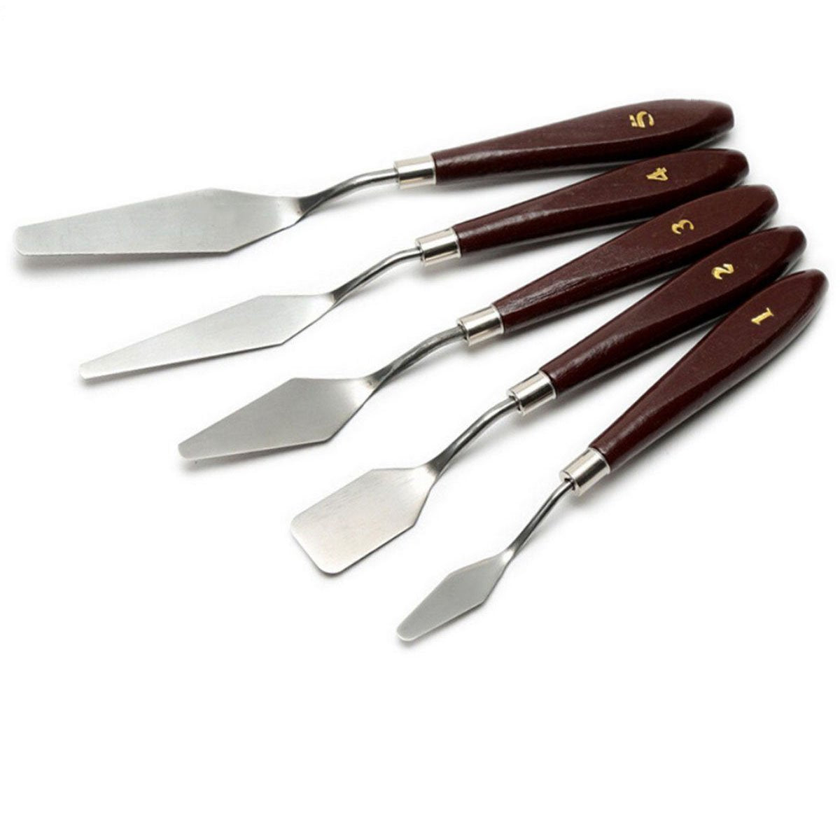 5-Piece Painting Knife Set, GoFriend Stainless Steel Spatula Palette Knife Painting Mixing Scraper Oil Painting Accessories Color Mixing