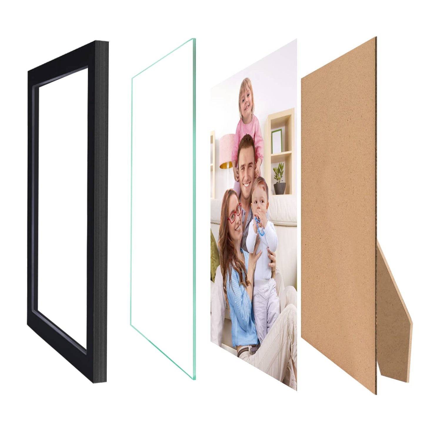 Giftgarden 10x8 Photo Frames Picture Frame Set for Wall or Tabletop, Black, Pack of 7 8x10