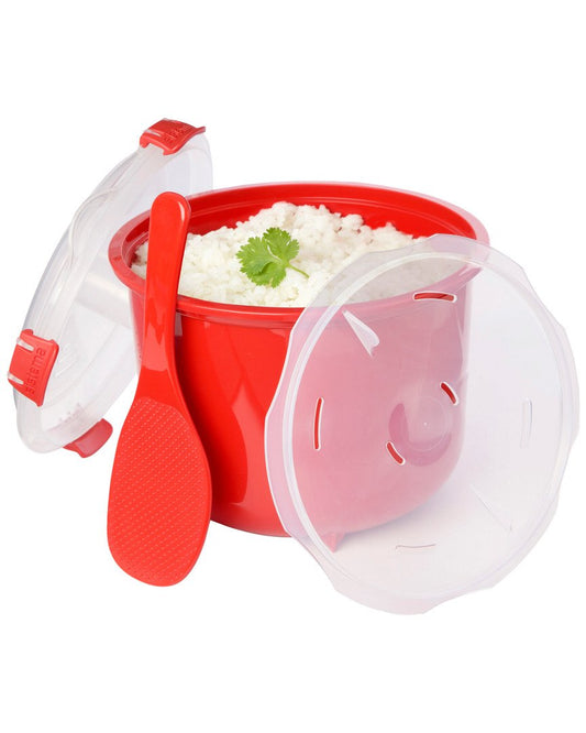 Sistema Microwave Rice Cooker | 2.6 L | Dishwasher Safe Small Rice Cooker | BPA-Free | Red Single