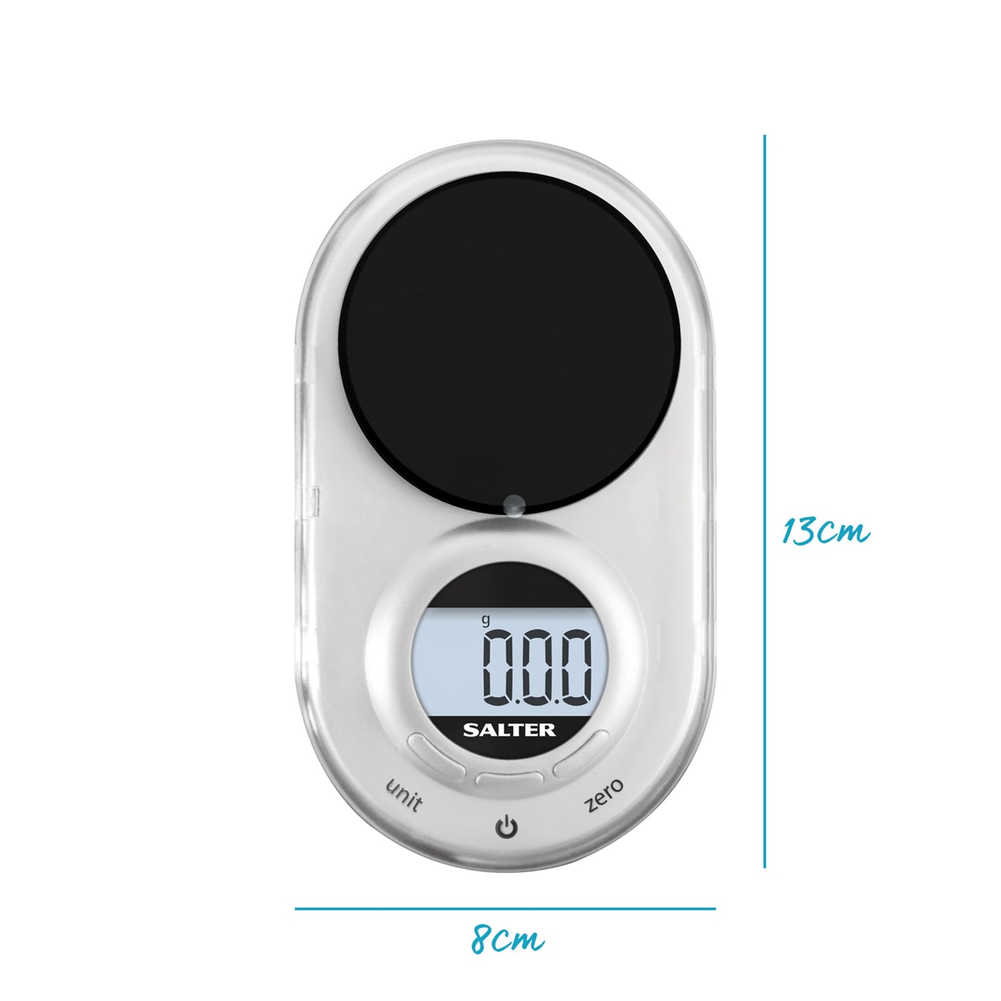 Salter 1260 SVDRA Precision Electronic Scale – Micro Pocket Digital Scales, 500g Capacity, In 0.05g Increments, Neat Storage, Large LCD Display, Compact, Discreet Design, For Jewellery, Spices, Coins Micro Digital Precision Scale