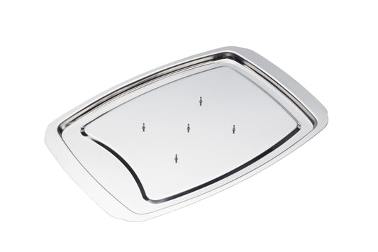 MasterClass Stainless Steel Spiked Carving Tray, 38 x 26.5cm, Silver