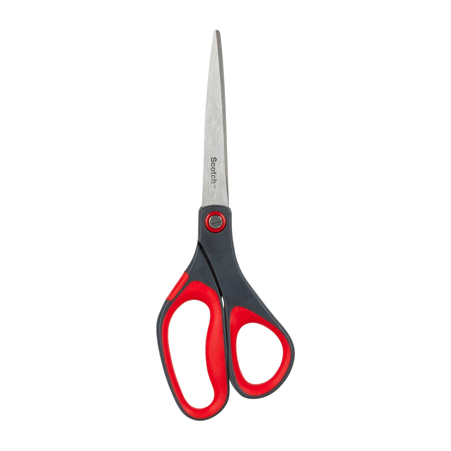 Scotch Precision Office Scissors with Stainless Steel Blades - 20 cm - Ideal for Precise Cutting, Good for Right Hand Use and Left Hand Use - Grey/Red Colour 20cm Single