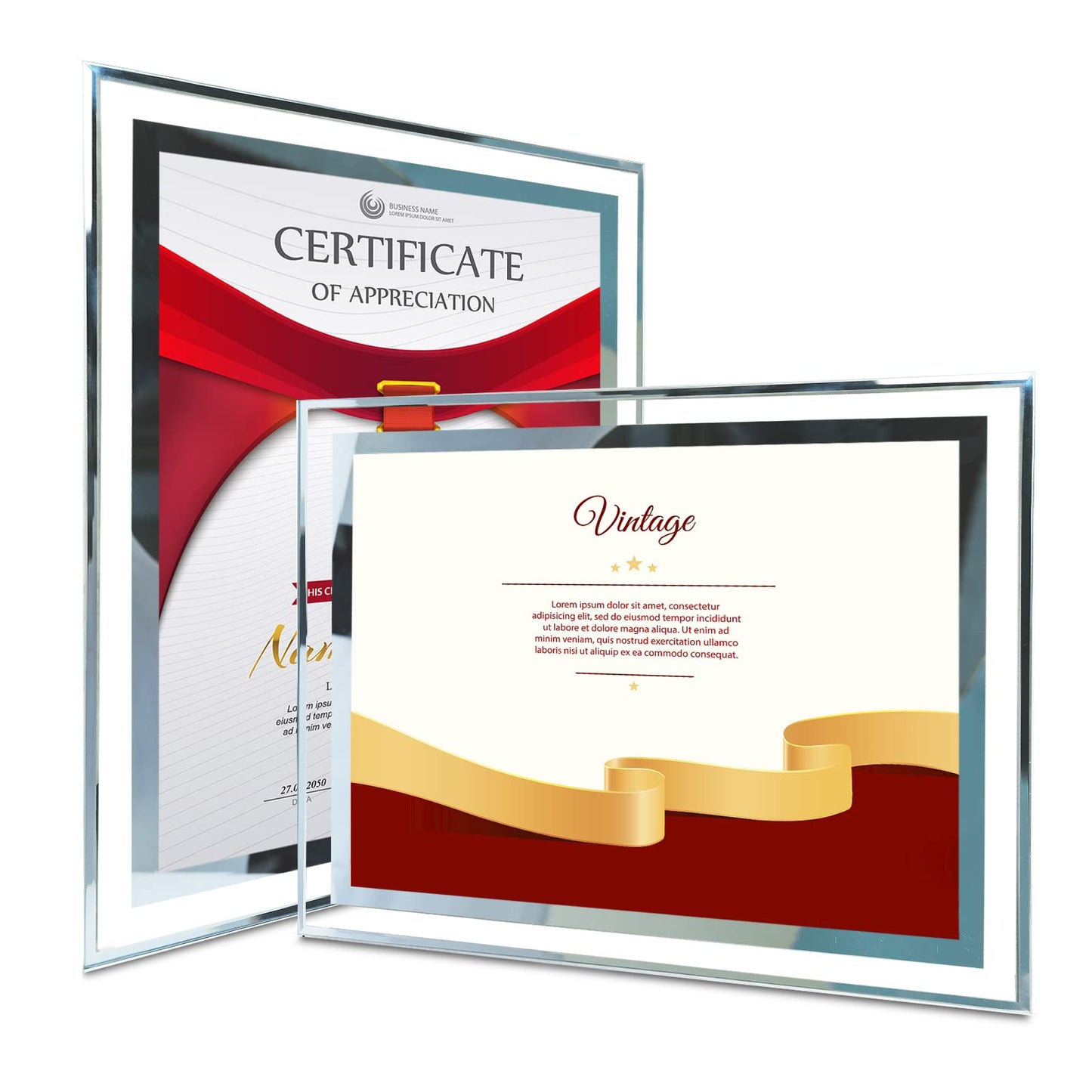 Simon's Shop A4 Picture Frames for Certificates 21 x 30 cm Glass Photo Frame A4 Frame for Art Print Poster 2 Pack A4-2 pack