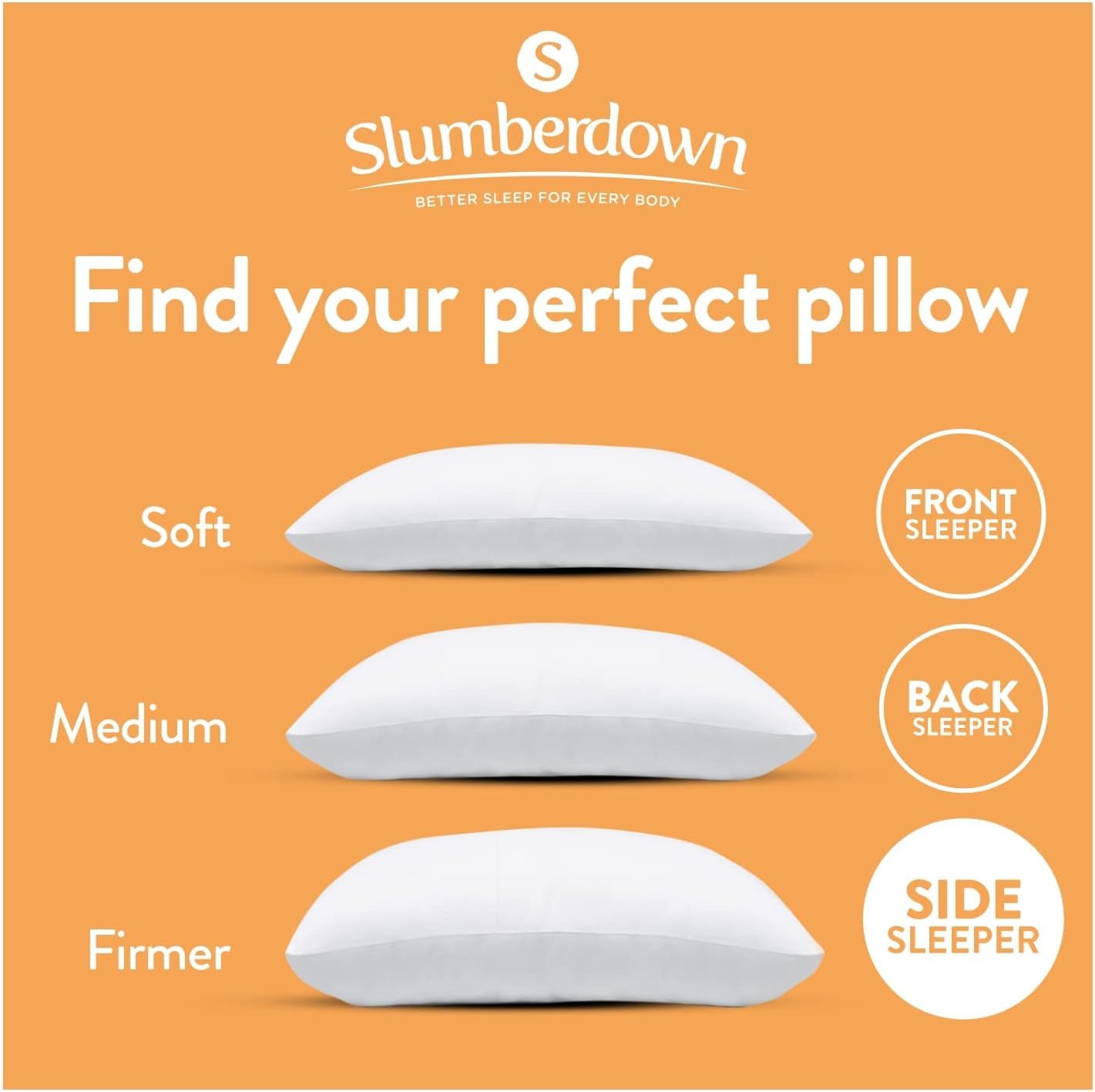 Slumberdown Pillows 2 Pack - Super Support Firm Side Sleeper Bed Pillows for Neck and Shoulder Pain Relief - Comfy & Supportive, Hypoallergenic, Made in the UK, Standard Size (48cm x 74cm)