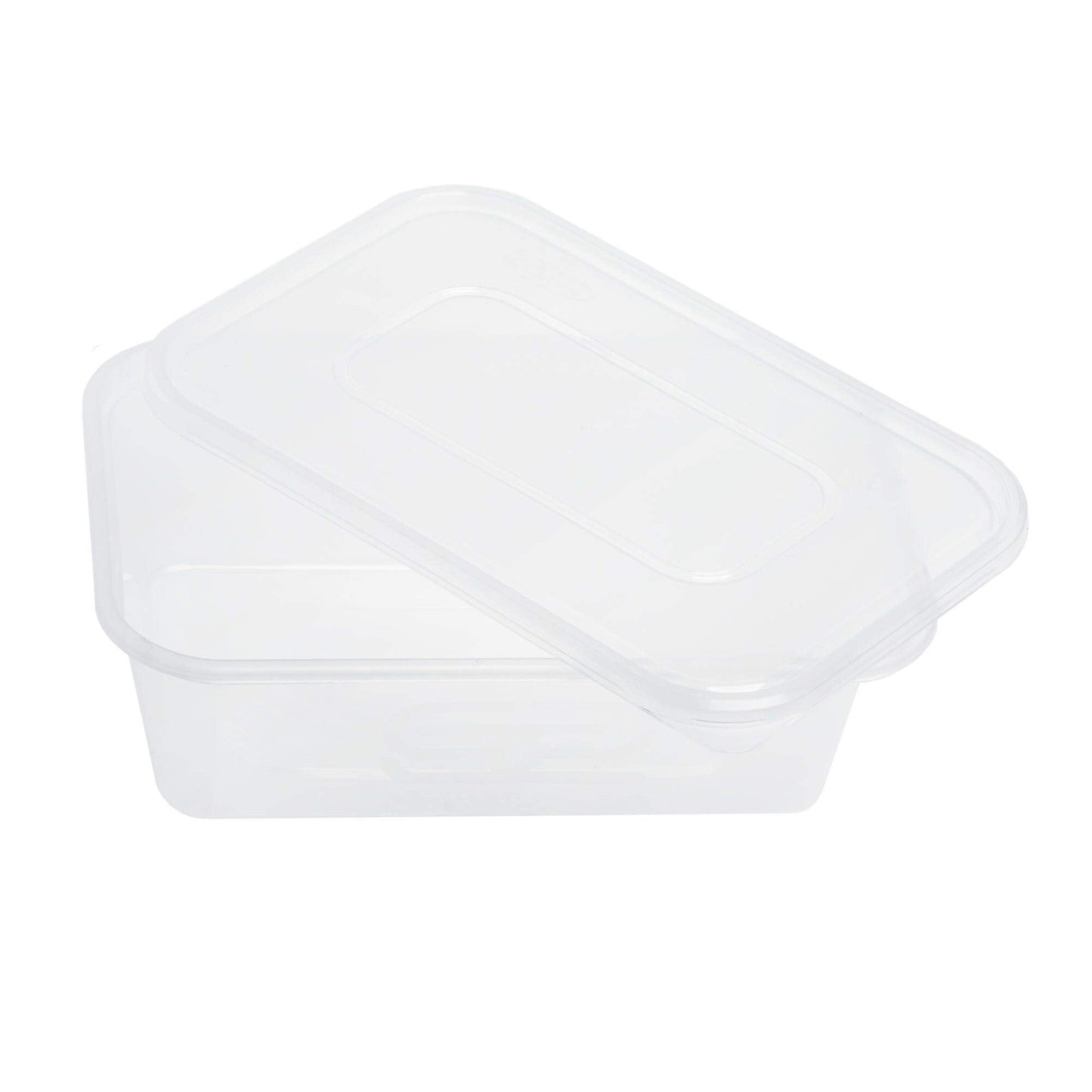 10 Pack Plastic Food Containers with Leak Proof Lids, Rectangular, BPA Free, Microwave and Freezer Safe, Recyclable 750ml