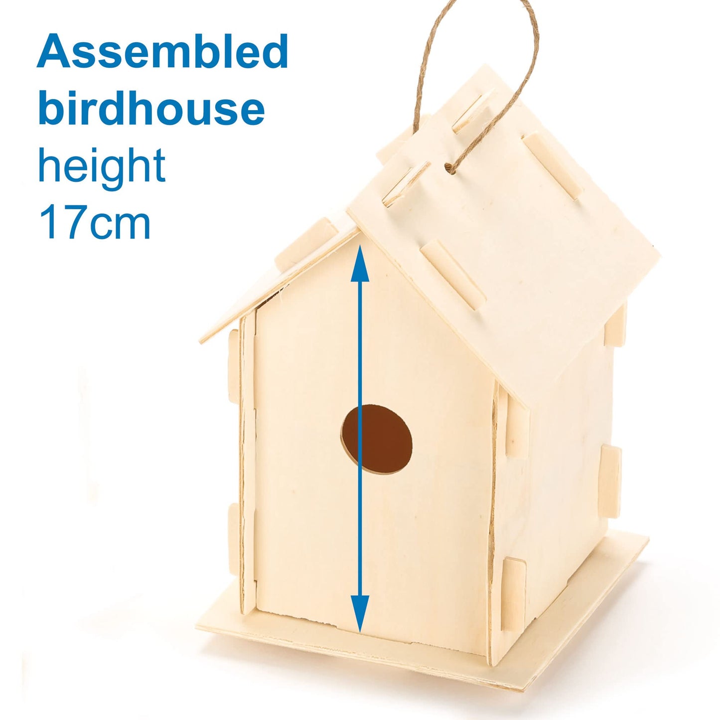 Baker Ross EF665 Wooden Birdhouse Kits (Pack Of 2) For Kids To Make & Decorate 2 Pack Single