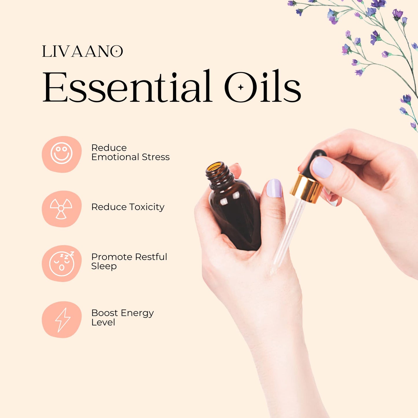 LIVAANO 100% Natural Essential Oils Set, 5ml 12 Aromatherapy Oils, Essential Oils for diffusers for Home, Diffuser Oil, Lavender, Tea Tree, Lemon, Bergamot Best Seller