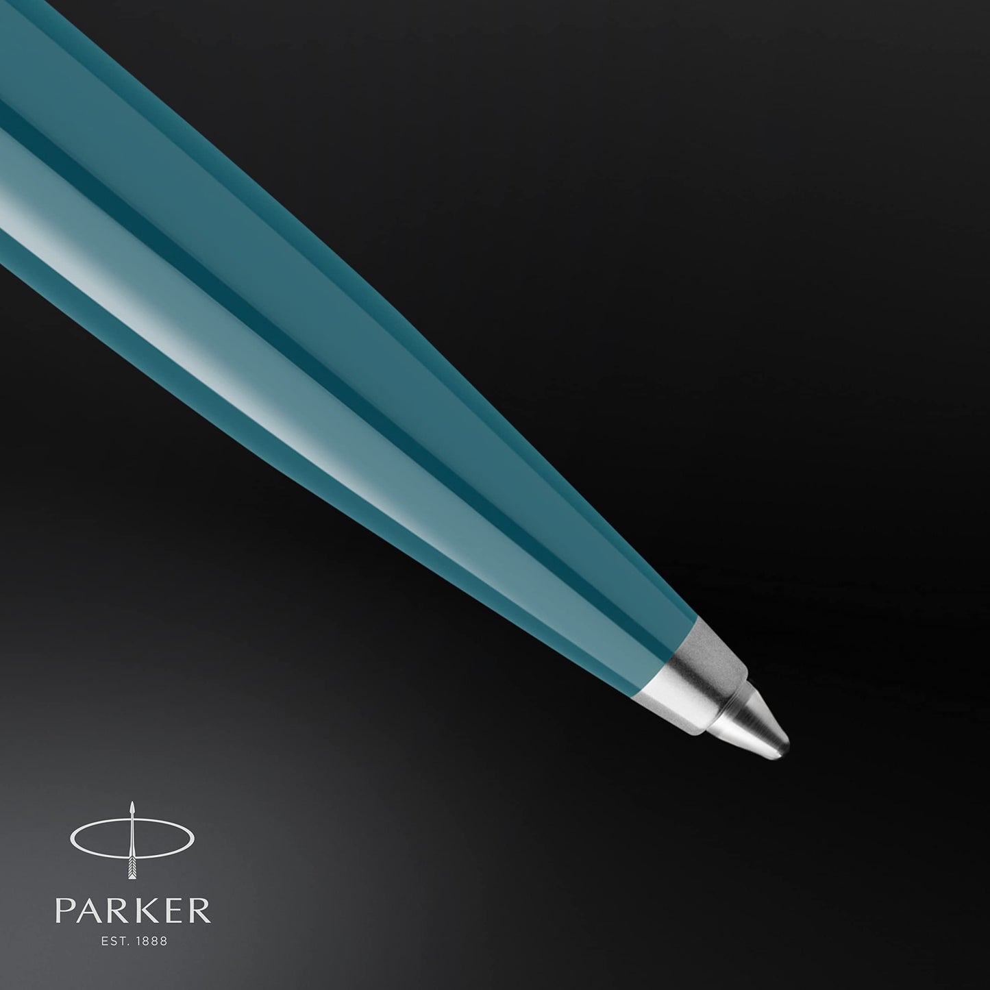 Parker 51 Ballpoint Pen | Teal Blue Barrel with Chrome Trim | Medium Point with Black Ink Refill | Gift Box Parker 51