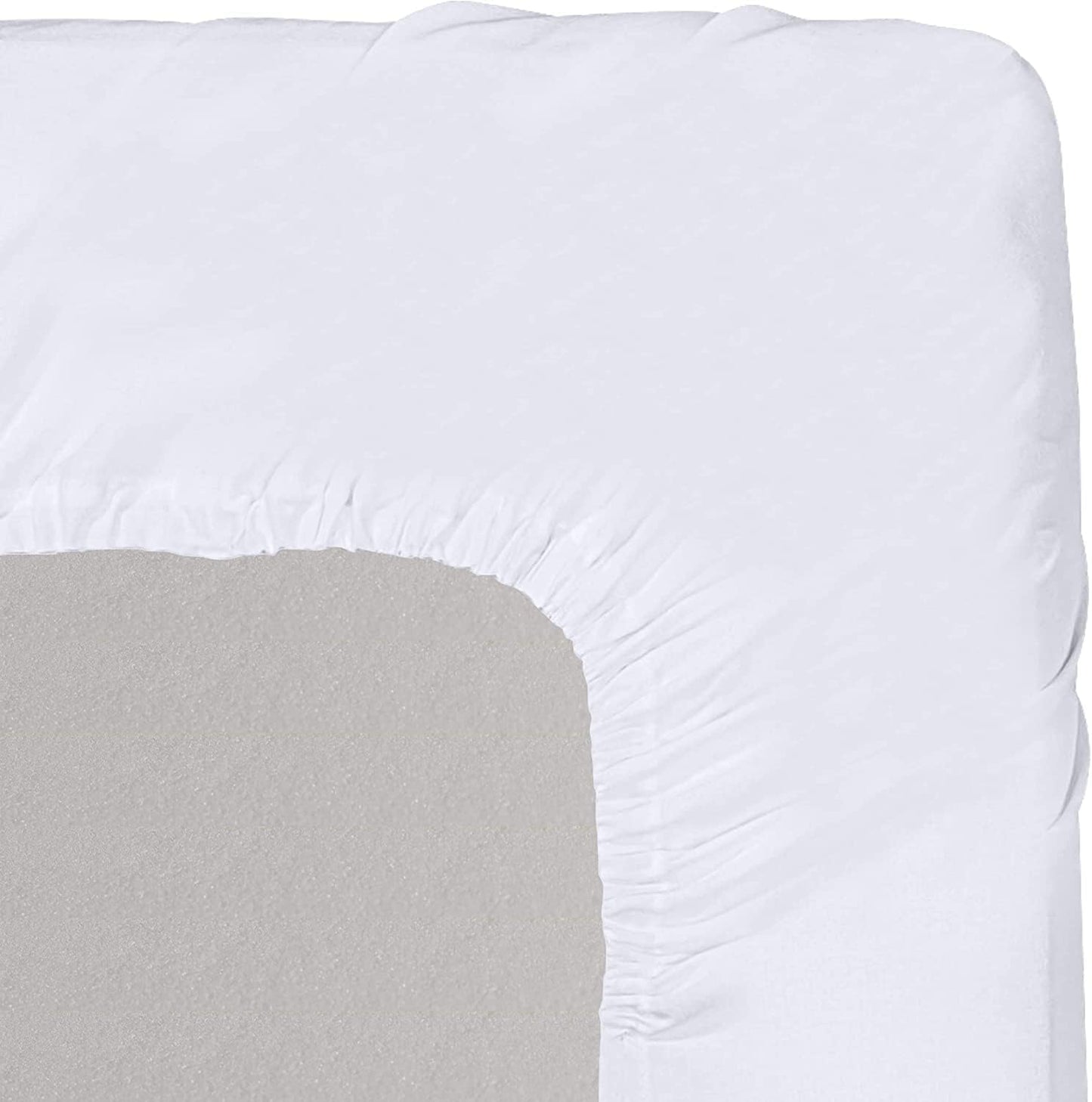 Utopia Bedding Quilted Fitted Mattress Pad King 150x200 cm, Extra Deep Mattress Cover, Mattress Topper, Mattress Protector Stretches up to 38 CM (White) White King - 150x200+38 cm