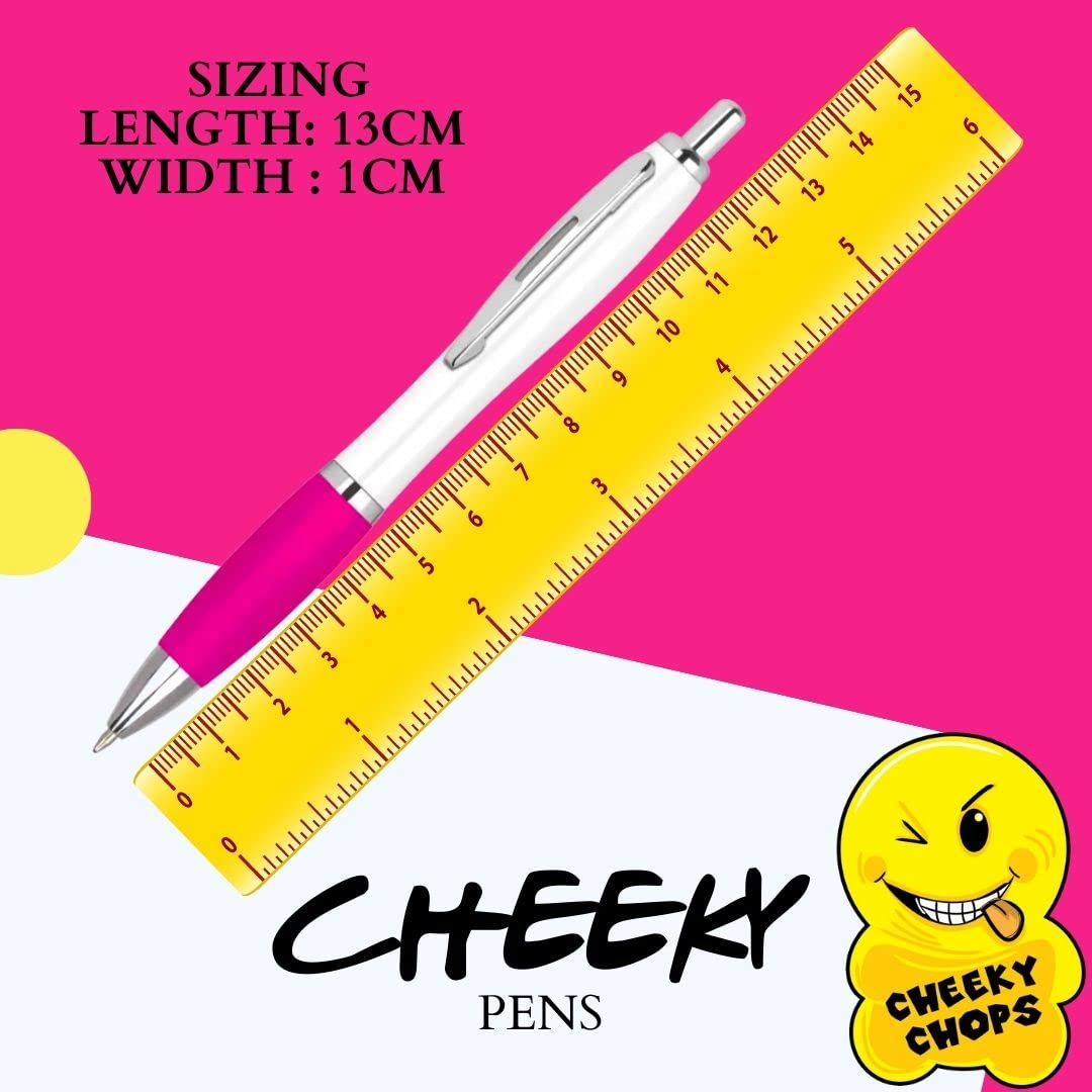 Cheeky Chops Pack of Ballpoint Pens - Funny Pen Set For Colleagues - Funky Stationery Quirky Gift - Office Desk Accessories - Rude Pen Set - Funny Friend Gift (The 10 Pack) The 10 Pack