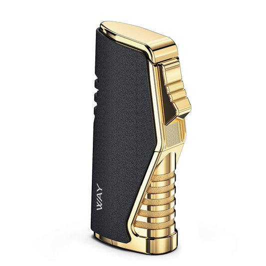 VVAY Triple Jet Flame Lighter Windproof Butane Gas Refillable Turbo Torch Lighter (Sold Without Gas) Black