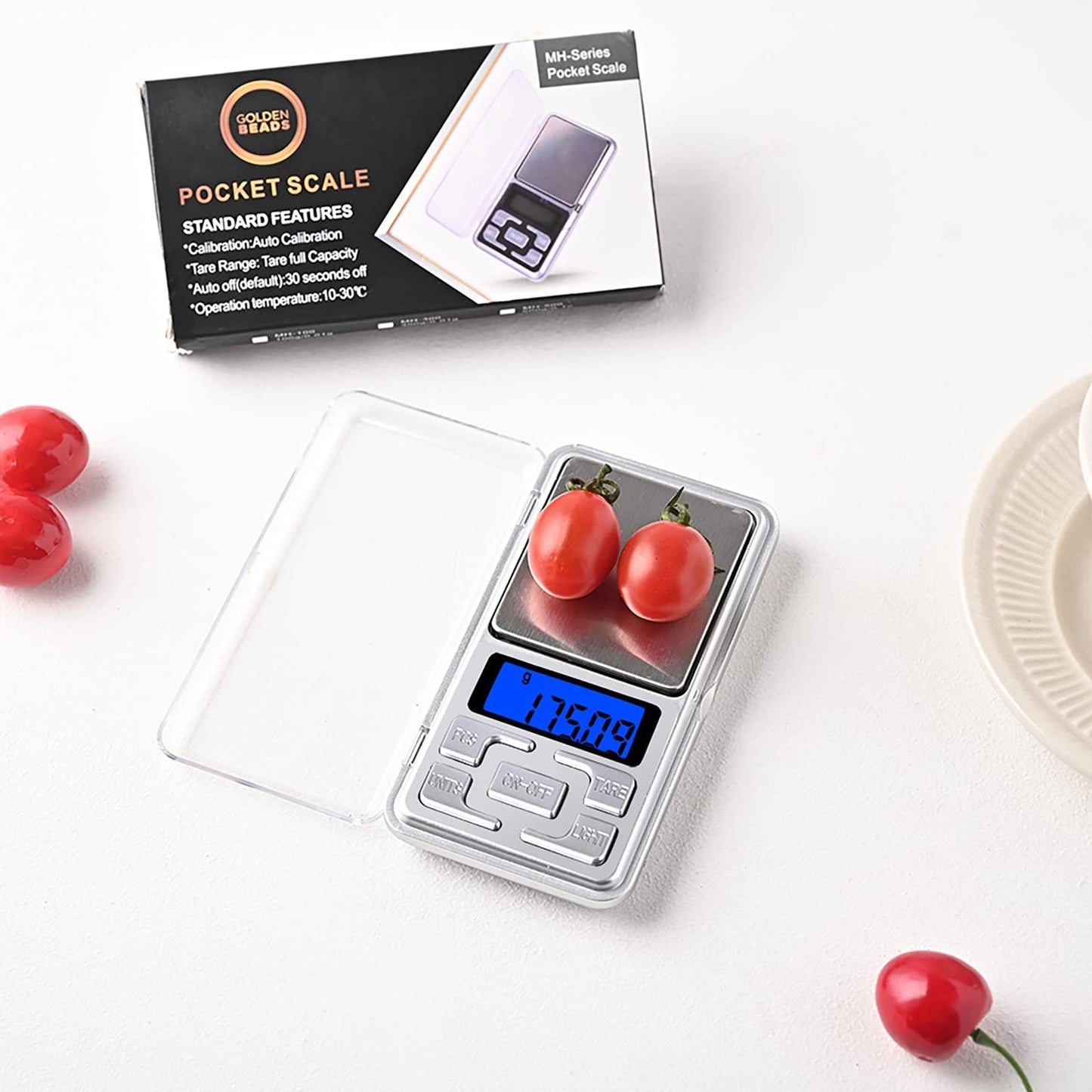 Portable Digital Weighing Scale 0.01g x 200g Precise Mini Pocket Scale For Gold Jewellery Collectibles Food Herbs and Coffee with Back-Lit LCD Display 12X6