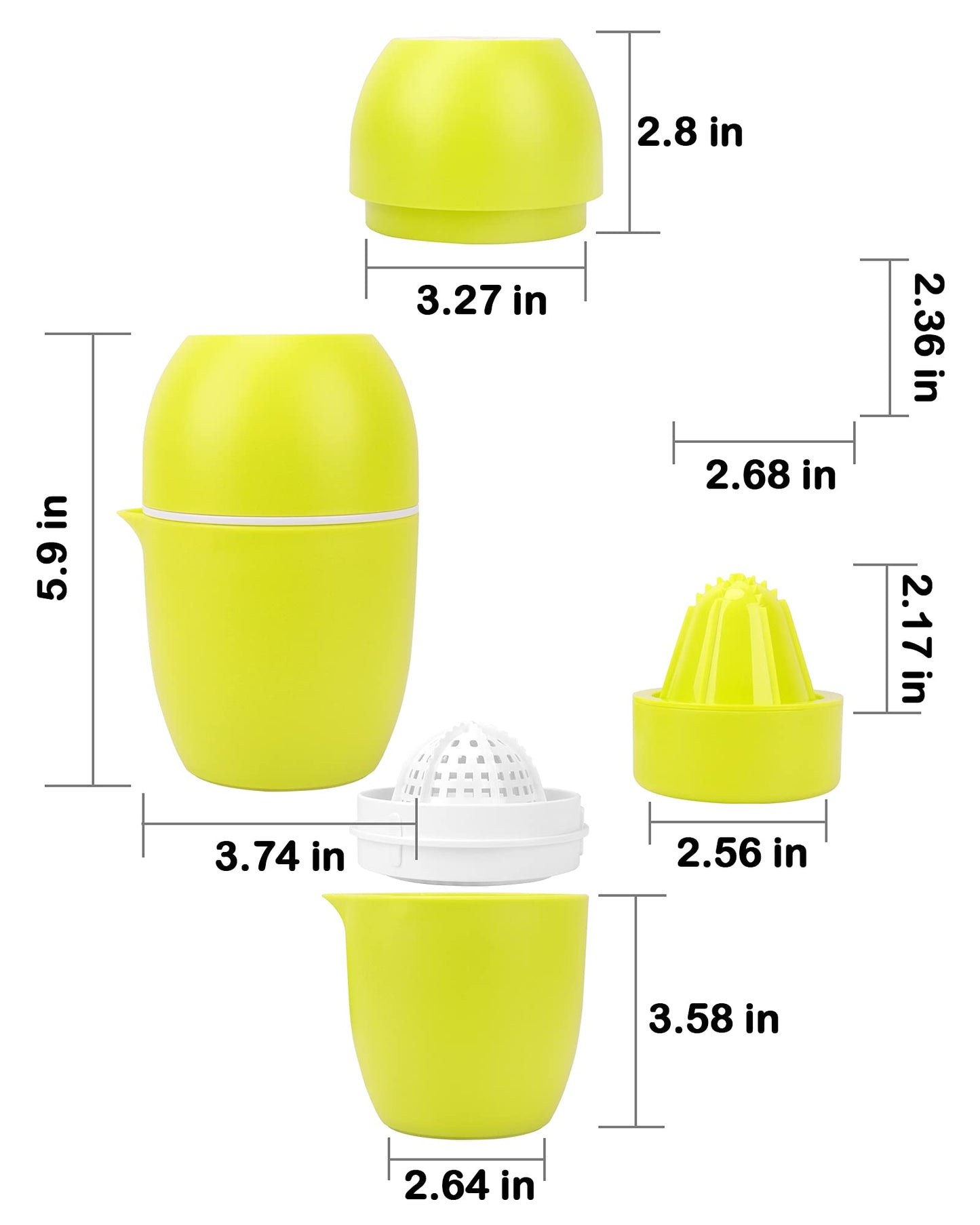 Lechin Lemon Squeezer with Unique Lemon Shape Design Citrus Juicer Manual Two Ways of Use for Different Fruits (Yellow) Yellow