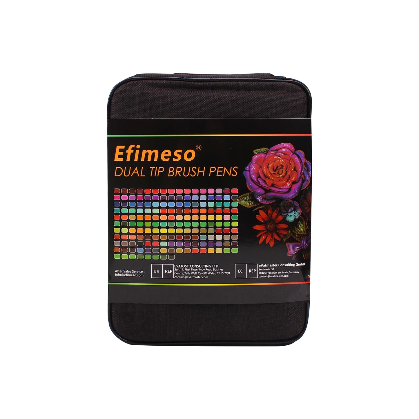 Efimeso 168 Colouring Pens for Artists Drawing Sketching Calligraphy, Dual Tip Brush Markers Felt Tip Pens for Adults Colouring 168 Colours