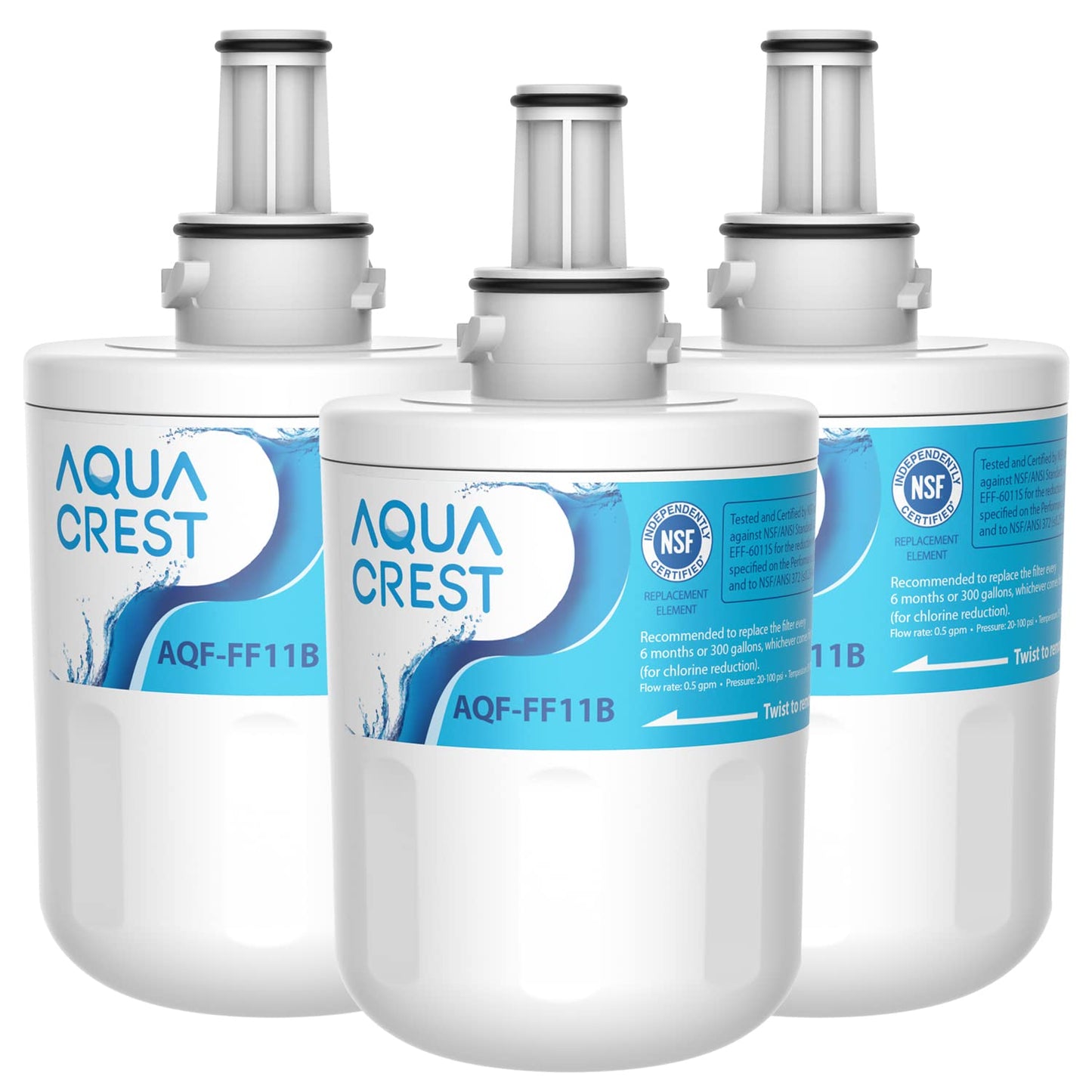 AQUA CREST DA29-00003G Fridge Water Filter, Compatible with Samsung Aqua Pure Plus DA29-00003G, DA29-00003B DA97-06317A DA61-00159A, HAFCU1/XAA, HAFIN2/EXP, WF289 (3) 3 Count (Pack of 1)