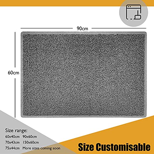 Nicoman Heart Embossed Shape Entrance Door Mat Dirt-Trapper Washable Barrier Doormat Indoor or Outdoor - (Large, Grey, 90 x 60cm) HEART - Use Indoor or Sheltered Outdoor Large (90x60cm) Gray