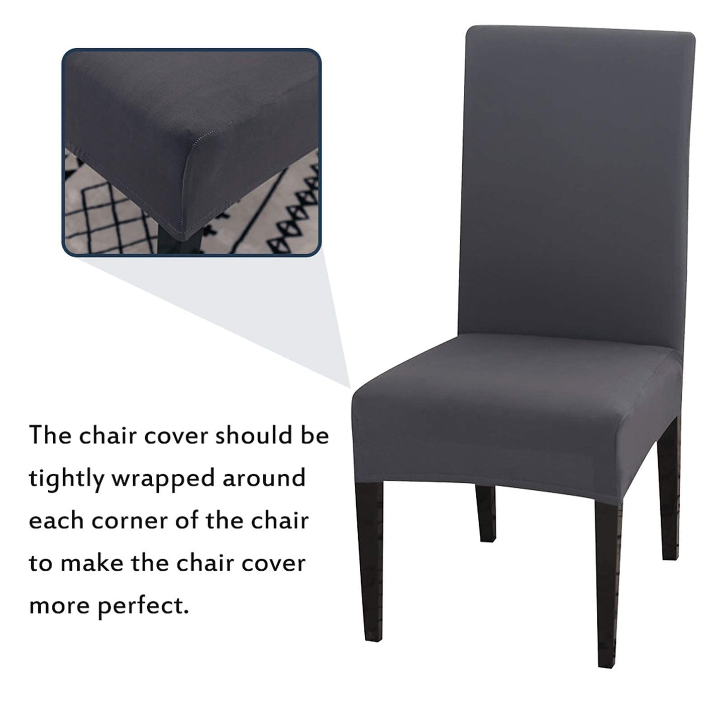 Aisprts Dining Room Chair Covers Slipcovers Set of 4 or 6, Stretch Removable Washable Dining Chair Protector Decoration Cover Seat Slipcover for Hotel,Ceremony,Banquet,Kitchen,Restaurant,Home A_grey Pack of 6